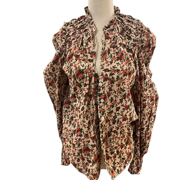 NWT Free People Floral Button-down - Picture 2 of 3